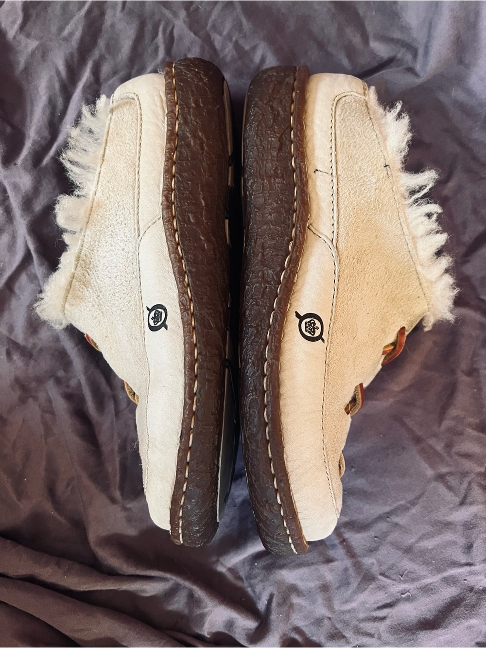 Børn Suede moccasins clogs with shearling lining size 6.5 - Picture 7 of 10